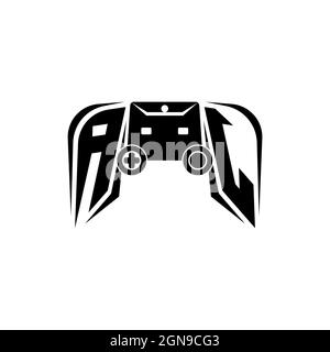 AJ logo de jeu eSport initial. Modèle vectoriel de style de forme de console de jeux Illustration de Vecteur