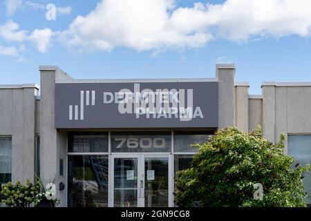 Pointe-Claire, Québec, Canada - le 3 septembre 2021 : siège social de Dermtek Pharma à Pointe-Claire, Québec, Canada. Banque D'Images
