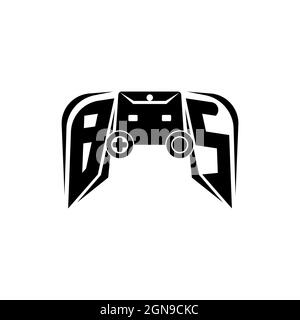 Logo de jeu initial de BS eSport. Modèle vectoriel de style de forme de console de jeux Illustration de Vecteur