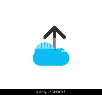 Icône de l'application de stockage Cloud isolée sur fond blanc, signe vecteur de lecteur Cloud Illustration de Vecteur