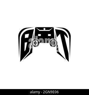 Logo de jeu BT initial eSport. Modèle vectoriel de style de forme de console de jeux Illustration de Vecteur