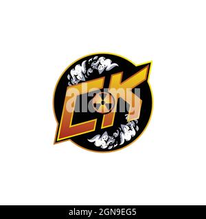 CJ logo monogramme avec la forme du crâne dessins modèle vecteur icône moderne Illustration de Vecteur