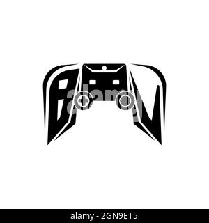 Logo de jeu BV initial eSport. Modèle vectoriel de style de forme de console de jeux Illustration de Vecteur