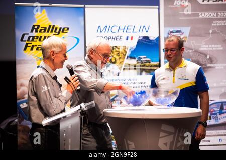 Savigny-sur-Braye, France. 23 septembre 2021. Tir au sort Michelin pendant le Rallye coeur de, France., . du 23 au 25 septembre à Savigny-sur-Braye, France - photo Bastien Roux/DPPI crédit: DPPI Media/Alamy Live News Banque D'Images