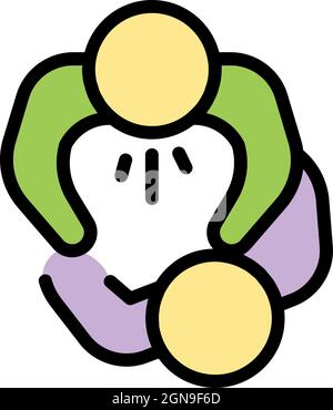 Icône Arrêter la violence des personnes. Outline stop personnes violence vecteur icône couleur plat isolé Illustration de Vecteur