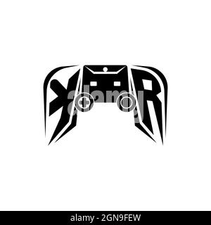KR logo de jeu eSport initial. Modèle vectoriel de style de forme de console de jeux Illustration de Vecteur