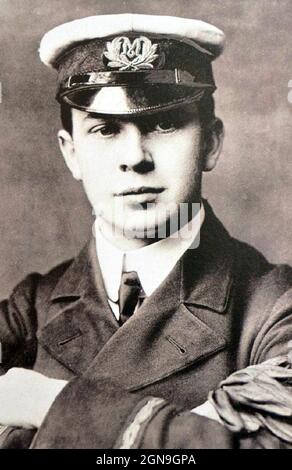 John George 'Jack' Phillips (1887 – 1912) le marin britannique et l'opérateur de réseau sans fil principal à bord du Titanic lors de son mauvais voyage de jeune fille en avril 1912. Banque D'Images