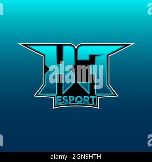 Logo UF Monogramme Gaming avec gaz forme dessins modèle vecteur icône moderne Illustration de Vecteur