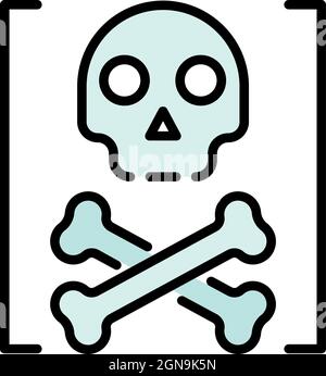 Icône d'attaque de hacker de la mort. Contour de la mort hacker attaque vecteur icône couleur plat isolé Illustration de Vecteur