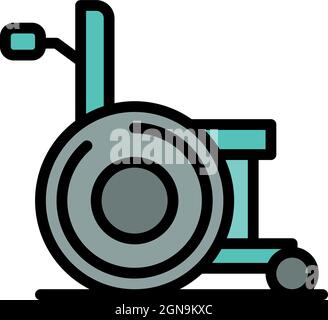 Fauteuil roulant pour femmes enceintes icône. Contour fauteuil roulant pour femmes enceintes vecteur icône couleur plat isolé Illustration de Vecteur