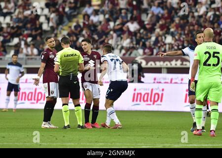 Pendant de la série Un match entre Torino FC / SS Lazio au Stadio Olimpico di Torino le 23 septembre 2021 à Turin, Italie. Banque D'Images