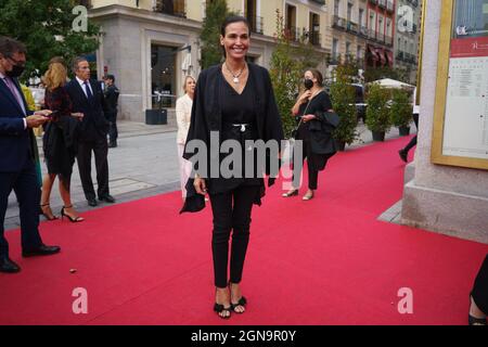 Madrid, Espagne. 23 septembre 2021. Ines Sastre participe à l'ouverture de la saison du Théâtre Royal. (Photo par Atilano Garcia/SOPA Images/Sipa USA) crédit: SIPA USA/Alay Live News Banque D'Images