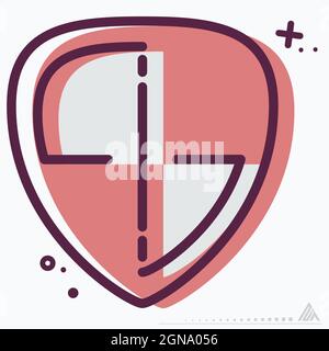 Sécurité des icônes - MBE syle - illustration simple, contour modifiable, vecteur de modèle de conception, idéal pour les impressions, les affiches, annonces, annonces, informations Illustration de Vecteur