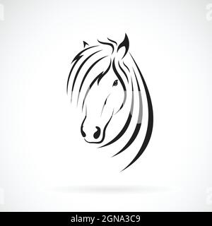 Motif vectoriel de la tête de cheval sur fond blanc. Animaux sauvages. Logo ou icône cheval. Illustration vectorielle superposée facile à modifier. Illustration de Vecteur