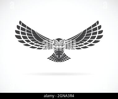 Vecteur d'un motif hibou sur fond blanc. Animaux sauvages. Logo ou icône oiseau. Illustration vectorielle superposée facile à modifier. Illustration de Vecteur