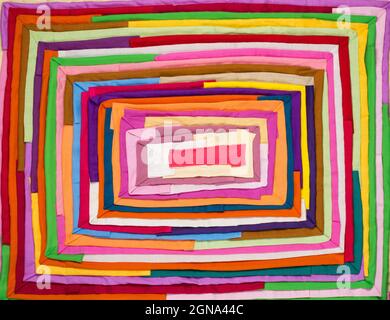 tissus de patchwork colorés, résumé de produit artisanal coloré, papier peint de fond Banque D'Images