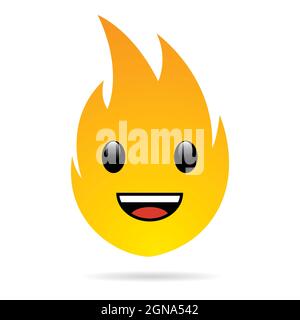 Motif icône représentant un logo vectoriel de personnage de feu Banque D'Images