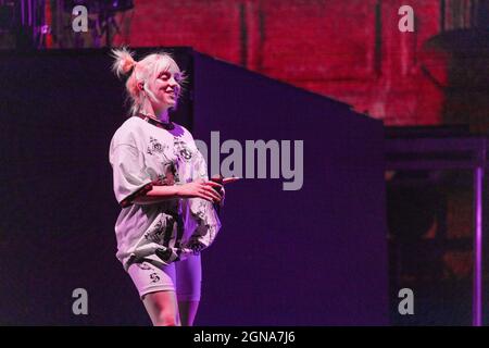 Las Vegas, États-Unis. 20 septembre 2021. Billie Eilish pendant la vie est beau Festival de musique le 19 septembre 2021, à Las Vegas, Nevada (photo par Daniel DeSlover/Sipa USA) crédit: SIPA USA/Alay Live News Banque D'Images