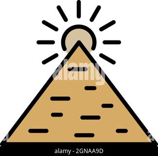 Grande icône de pyramide. Contour grande pyramide vecteur icône couleur plat isolé Illustration de Vecteur