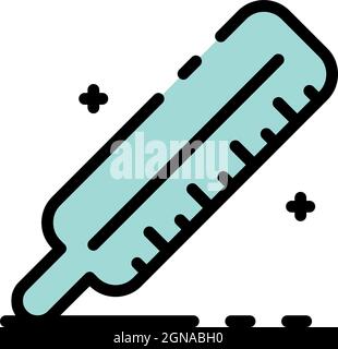 Icône de thermomètre analogique. Contour analogique thermomètre vecteur icône couleur plat isolé Illustration de Vecteur