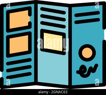 Icône de brochure publicitaire. Brochure publicitaire vecteur icône couleur plat isolé Illustration de Vecteur