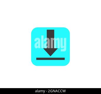 Icône de l'application de téléchargement isolée sur fond blanc, bouton de téléchargement Illustration de Vecteur
