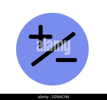 Signe vecteur plus moins, symbole de concept mathématique Illustration de Vecteur