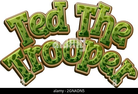 Illustration de la conception de texte du logo Ted The Trooper Illustration de Vecteur