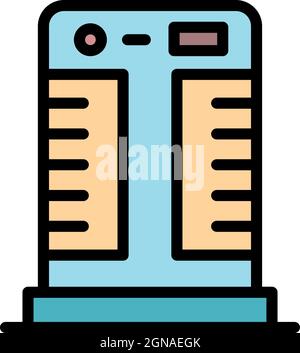 Icône du climatiseur au plancher. Contour de l'icône de vecteur de climatiseur de plancher couleur isolée à plat Illustration de Vecteur