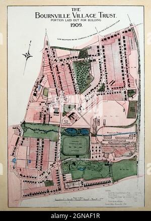 Plan de Bournville, début 1900 Banque D'Images