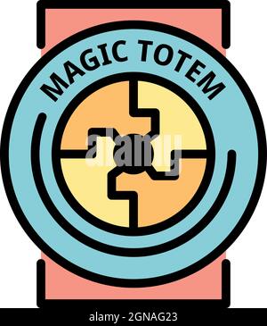 Icône du totem magique. Contour magique totem vecteur icône couleur plat isolé Illustration de Vecteur