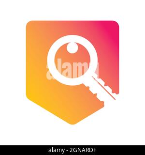 Modèle de logo clé de conception d'icône vectorielle Banque D'Images