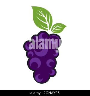 Modèle de logo vecteur de raisin à motif d'icône Banque D'Images