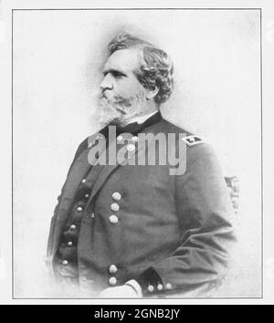 Le major-général George Henry Thomas, soldat né en Virginie, loyal au L nion; félicité pour son galantry dans la guerre du Seminole et pour son service au Mexique; gagné la bataille de Mill Spring, le 19 janvier 1862; Du livre "la guerre civile à travers l'appareil photo" des centaines de photographies vivantes réellement prises dans les temps de la guerre civile, seize reproductions en couleur de célèbres peintures de guerre. Le nouveau texte historique par Henry W. Elson. A. Histoire illustrée complète de la guerre civile Banque D'Images