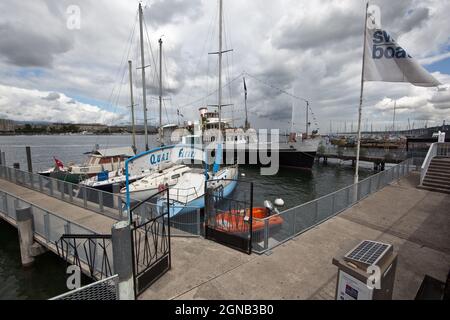 Pédalo sur le lac de Genève Banque D'Images