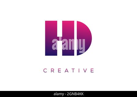 Combinaison HD et DH lettre couleur créative alphabet société logo vector icône design Illustration de Vecteur