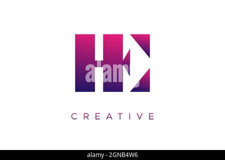 Initiales LETTRE HE et EH combinaison couleur créative alphabet société logo vecteur icône design Illustration de Vecteur