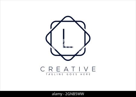 Luxury L logo initial cadre symbole icône, luxe et gracieuse motif floral monogramme Illustration de Vecteur