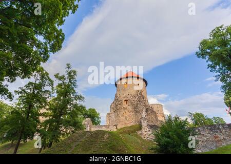 Vieille ville, ville, château et parc à Cesis, Lettonie Banque D'Images