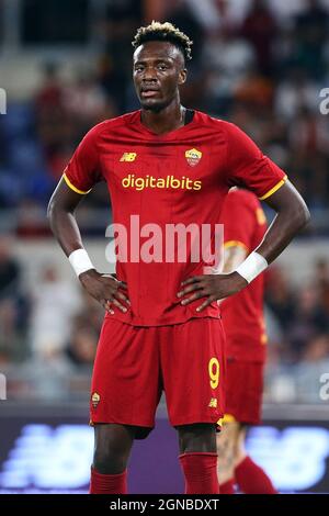 Tammy Abraham de Roma pendant le championnat italien Serie Un match de football entre AS Roma et Udinese Calcio le 23 septembre 2021 au Stadio Olimpico à Rome, Italie - photo Federico Proietti / DPPI Banque D'Images