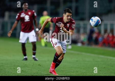 Olimpico Grande Torino, Turin, Italie, 23 septembre 2021, Josip Brekalo (Torino FC) en action pendant le Torino FC vs SS Lazio - football italien Serie Banque D'Images