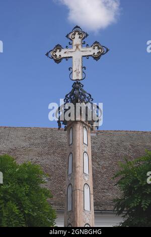 Croix de peste (pestis-kereszt), FO ter (FO Square), Szentendre, près de Budapest, Hongrie Banque D'Images