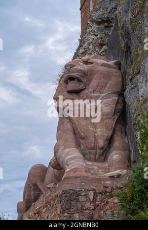 Belfort, France - 09 04 2021 : le Lion de Bartholdi Banque D'Images