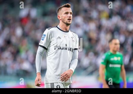 Tomas Pekhart de Legia vu pendant le match polonais PKO Ekstraklasa League entre Legia Warszawa et Wisla Plock au Maréchal Jozef Pilsudski Legia Warsaw Municipal Stadium.final score; Legia Warszawa 3:1 Gornik Leczna. Banque D'Images