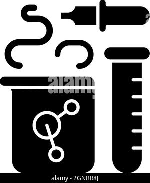 Icône de glyphe noir du constituant chimique Illustration de Vecteur