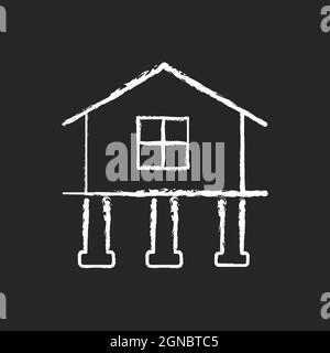 Force et stabilité craie icône blanche sur fond sombre Illustration de Vecteur