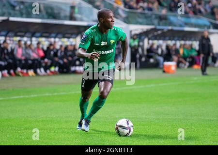 Leandro de Gornik en action pendant le match polonais PKO Ekstraklasa League entre Legia Warszawa et Wisla Plock au Maréchal Jozef Pilsudski Legia Warsaw Municipal Stadium.final score; Legia Warszawa 3:1 Gornik Leczna. (Photo de Mikolaj Barbanell / SOPA Images / Sipa USA) Banque D'Images