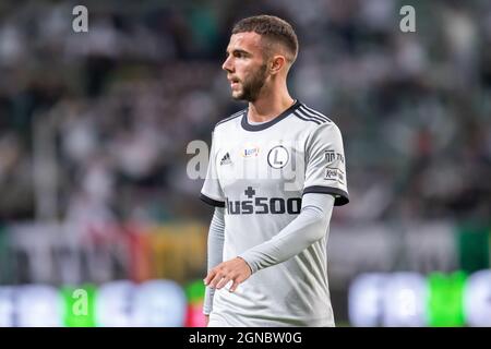 Varsovie, Pologne. 19 septembre 2021. Jurgen Celhaka de Legia vu pendant le match polonais PKO Ekstraklasa League entre Legia Warszawa et Wisla Plock au Maréchal Jozef Pilsudski Legia Warsaw Municipal Stadium.final score; Legia Warszawa 3:1 Gornik Leczna. (Photo de Mikolaj Barbanell/SOPA Images/Sipa USA) crédit: SIPA USA/Alay Live News Banque D'Images