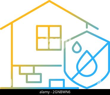 Icône vecteur linéaire de gradient de résistance à l'humidité Illustration de Vecteur