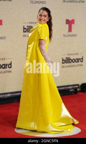 PREMIOS PANNEAU DE LA MÚSICA LATINA 2021 -- Rosalia est vu sur le tapis rouge au centre Watsco à Coral Gables, FL le 23 septembre 2021 (photo par Alberto E. Tamargo/Sipa USA) Banque D'Images